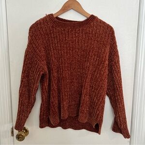 Cozy Ribbed Knit Sweater - Rust